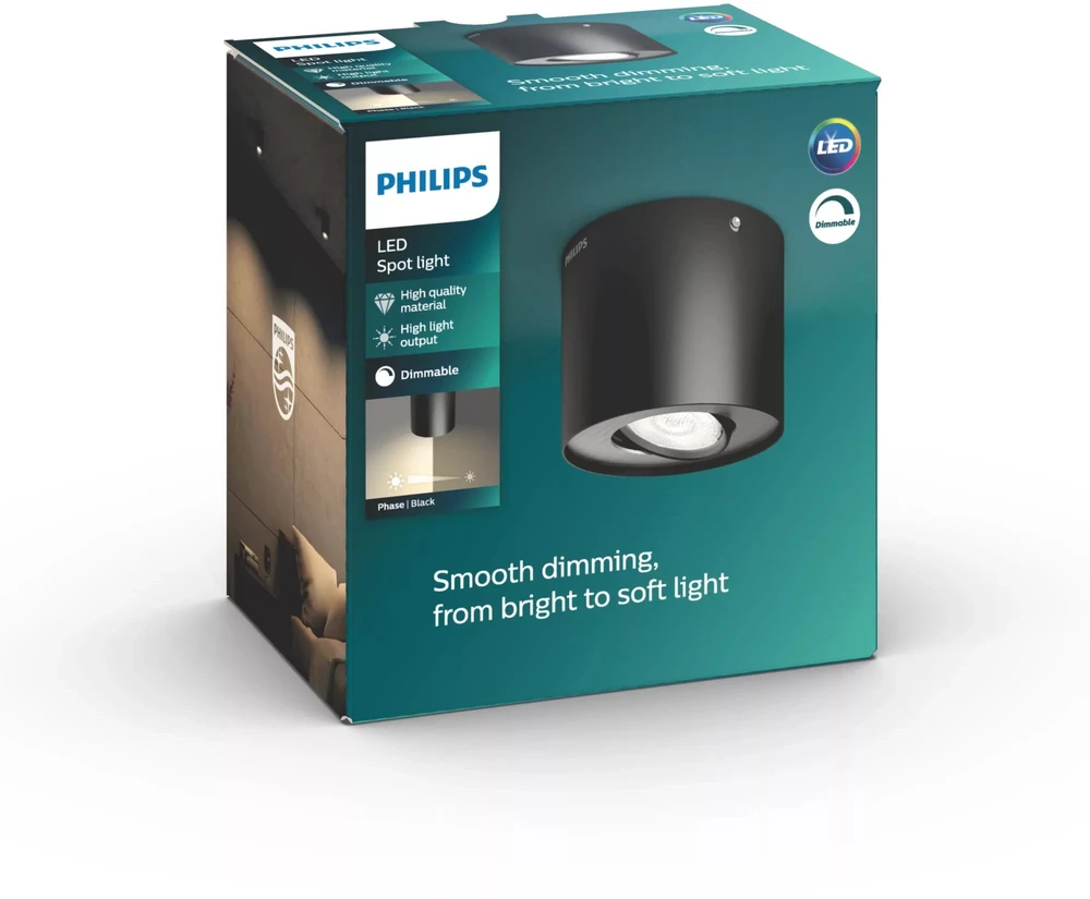 Signify Philips myLiving LED prožektorius Phase 1flg. 500 lm juodas