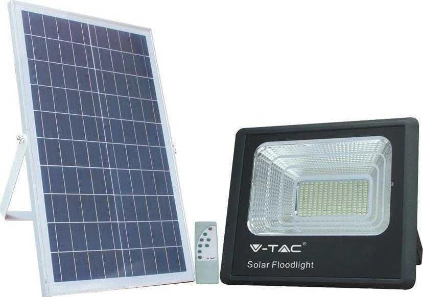 V-tac 40W LED prožektorius su saulės baterija. 4000K (dienos šviesa), juodas,
