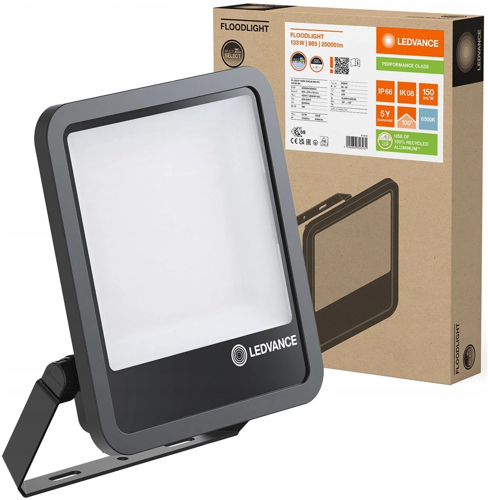 V-tac 117-133W LED prožektorius FL 200 GEN4, juodas, 6500K, IP66