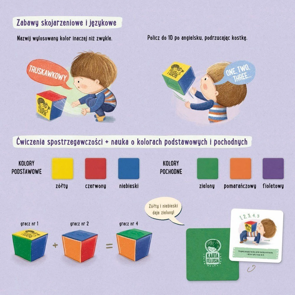 Nasza Ksiegarnia Stalo žaidimas Feluś ir Gucio spalvų mokymasis