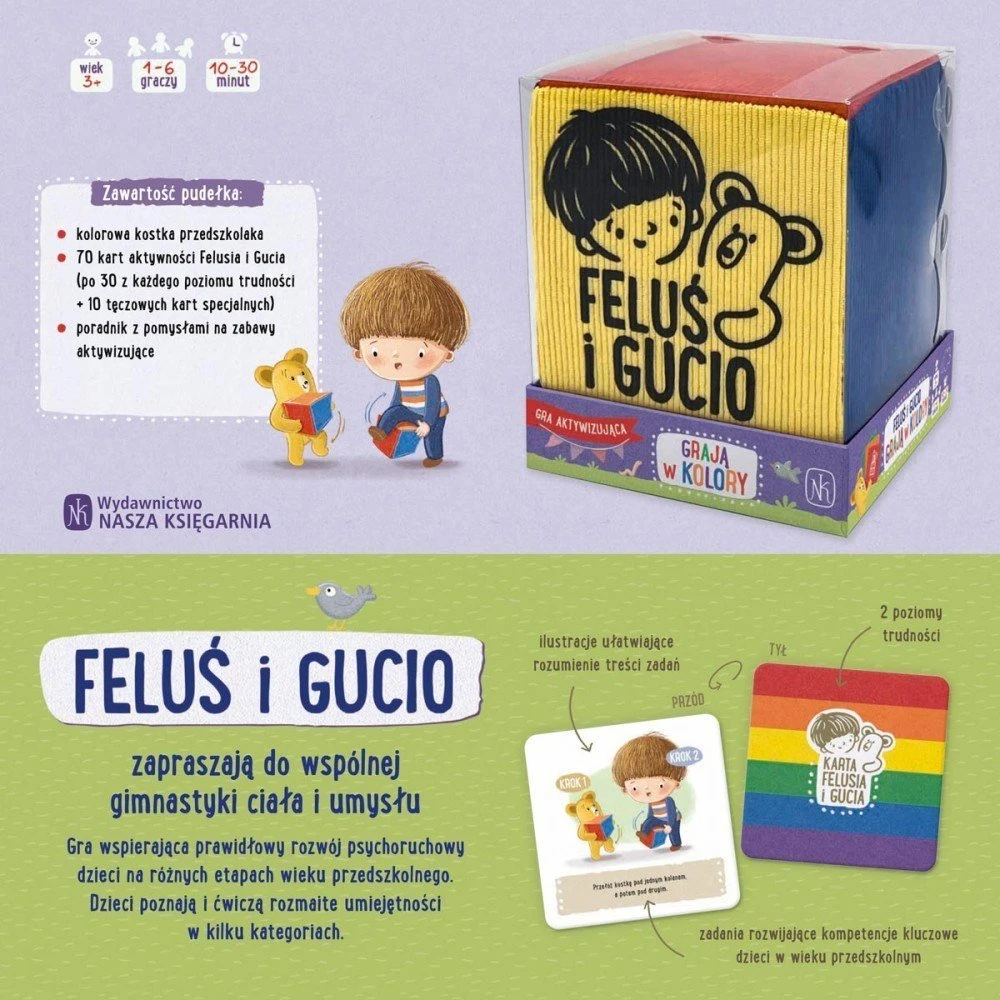 Nasza Ksiegarnia Stalo žaidimas Feluś ir Gucio spalvų mokymasis