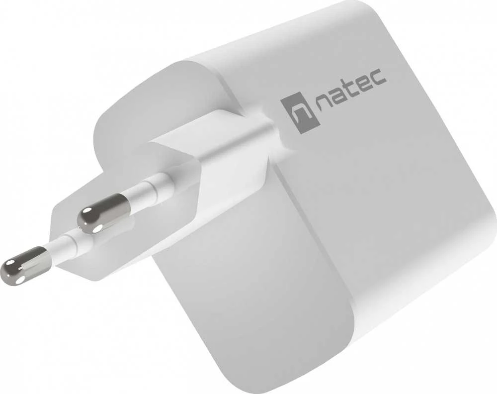 Maitinimo Adapteris - Natec Ribera 1x USB-A + 1x USB-C 65W Baltas