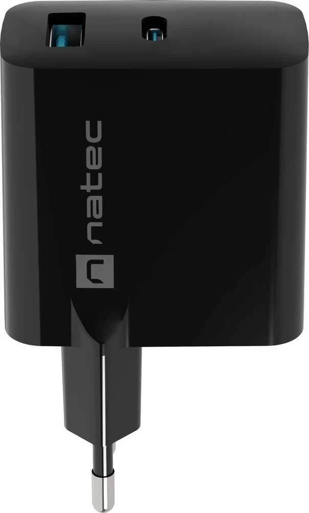 Įkroviklis - Natec Ribera 1x USB-A + 1x USB-C 45W Juodas