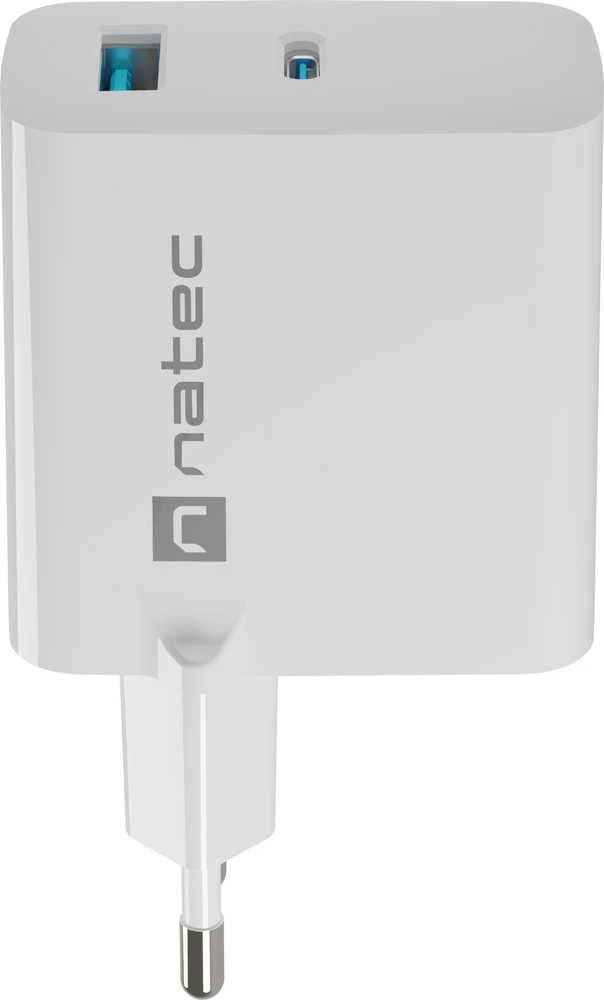 Maitinimo Adapteris - Natec Ribera 1x USB-A + 1x USB-C 65W Baltas