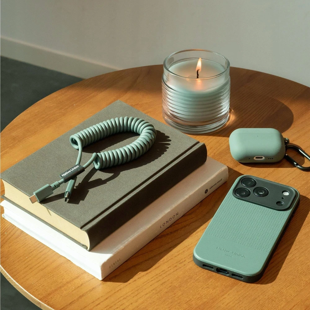 Native Union Native Union Pop Cable – USB-C – USB-C laidas, 1,2 m 60W (šiferio žalia)