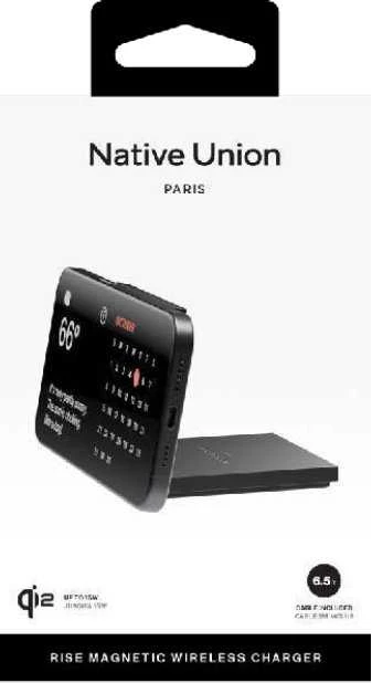 „Native Union Rise Solo Qi2“ belaidis įkroviklis, juodas