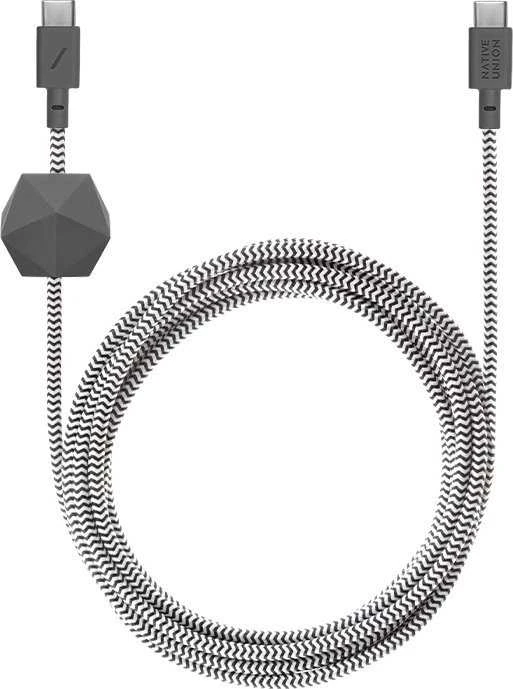 „Native Union Anchor“ kabelis 240 W – USB-C kabelis – USB-C, 3 m (zebras)