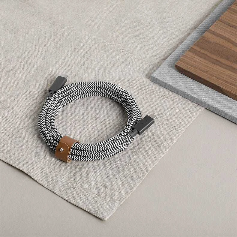 Native Union Belt Cable Pro 240W - kabelis USB-C - USB-C, 2,4 m (žalias)