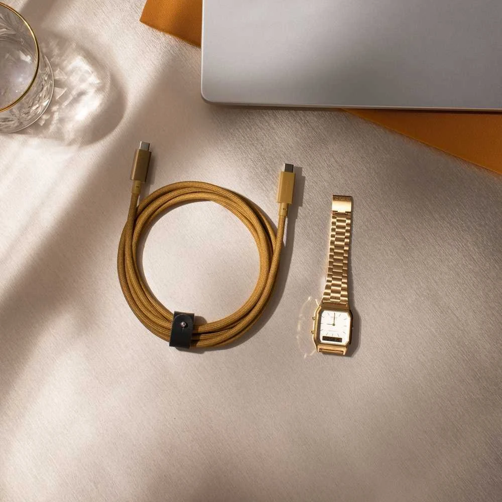Native Union Belt Cable Pro 240W - kabelis USB-C - USB-C, 2,4 m (žalias)