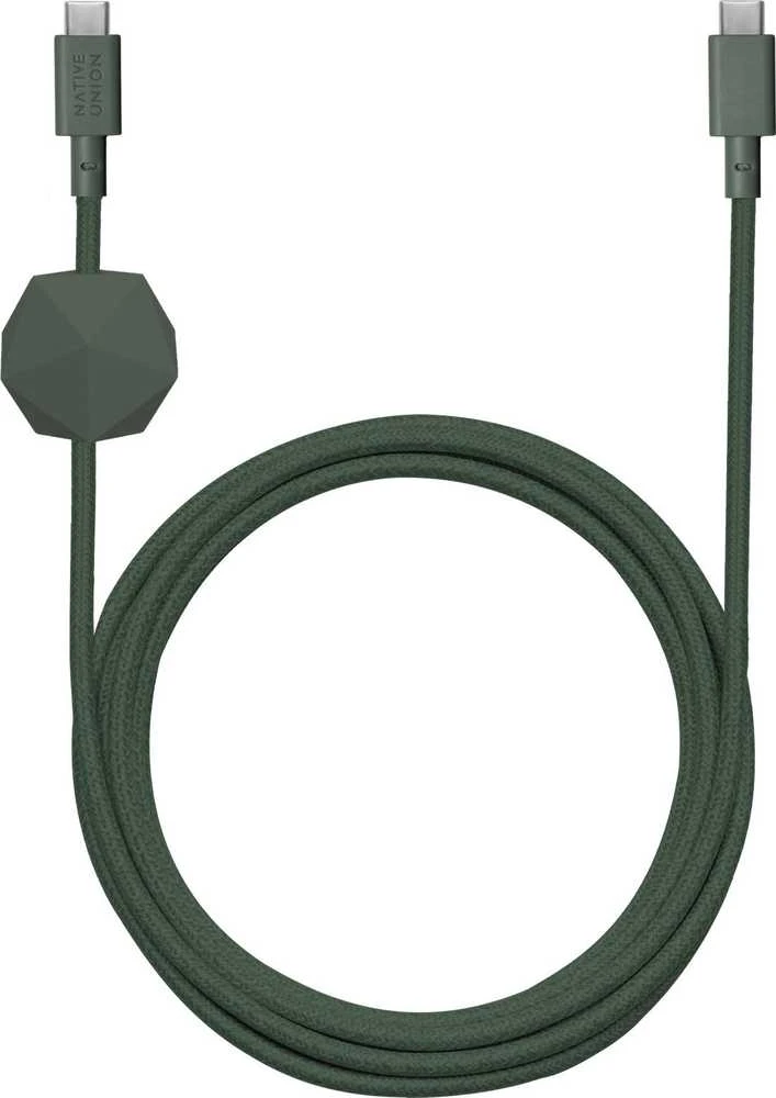 Native Union Anchor Cable 240W - kabelis USB-C - USB-C, 3 m (žalias)