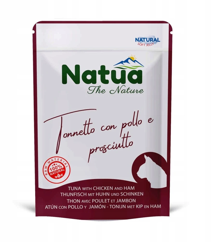 Natua Natural tuńczyk i vištiena su szynką mokra karma katei 70g