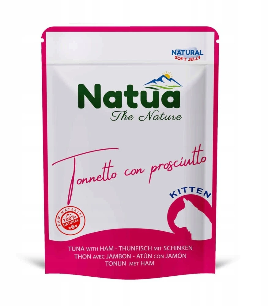 Natua Natural tuńczyk su szynką mokra karma dla kociąt 70g
