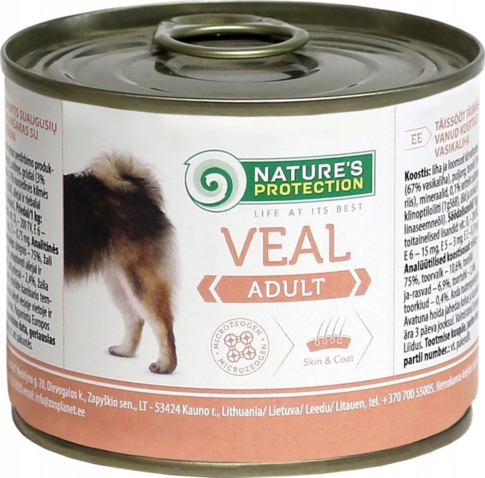 Lovely Hunter NATURE'S PROTECTION suaugusių šunų konservuotas pašaras su veršiena, 200 g