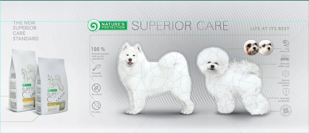 NATURE'S PROTECTION Superior Care Baltas Dogs begrūdis Junior Small Białoryba - sausas maistas šuniukams - 10 kg
