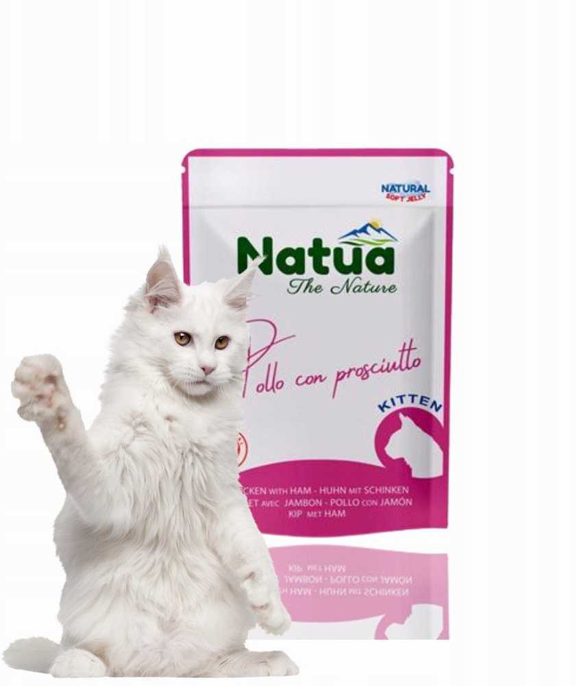 Naturo Natua natūralus šlapias kačiukų maistas su vištiena ir kumpiu, 70 g