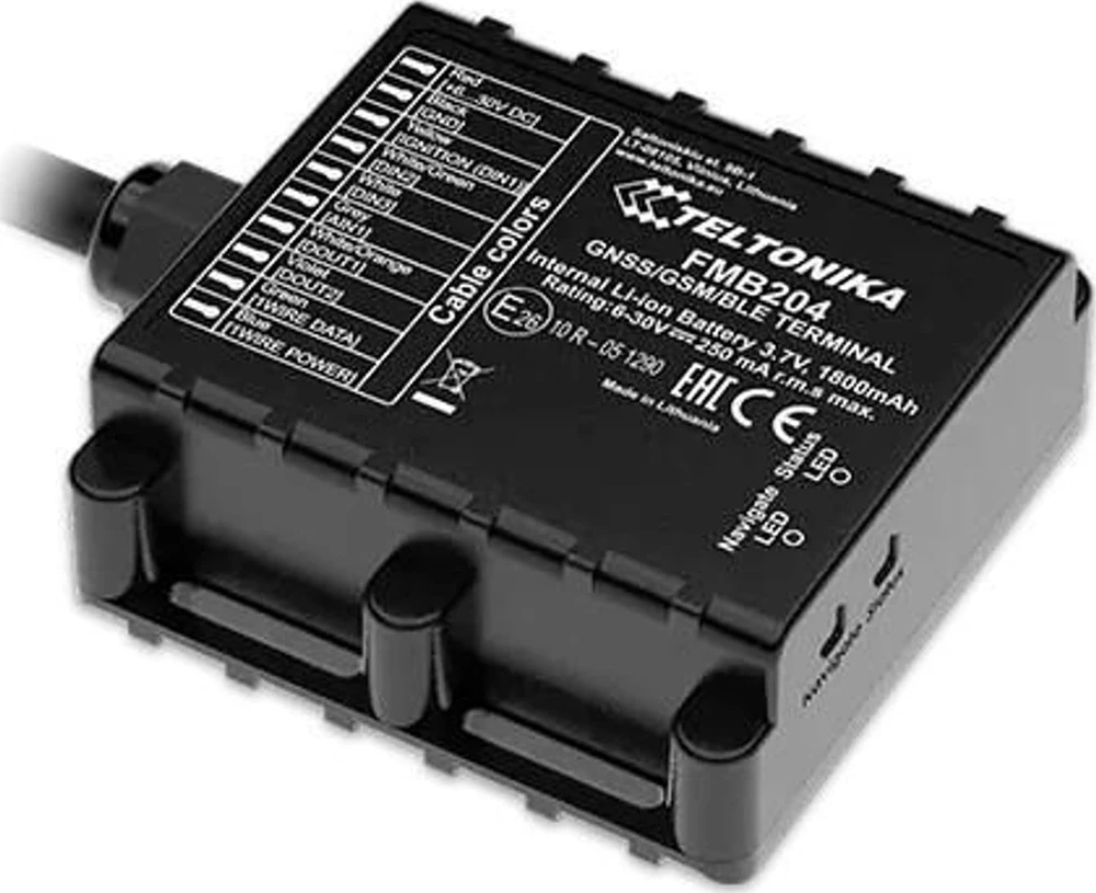 FMB204 2G Teltonika Itin atsparus drėgmei GPS seklys, SIM kortelė: Nepridėti, Serveris : Nepridėti