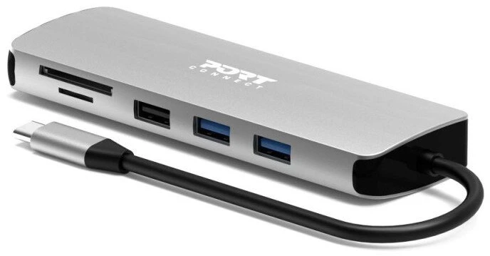 Port Designs USB-C adapteris su atminties kortelių lizdais