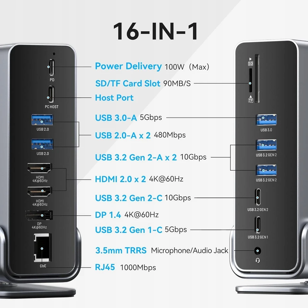 NB ACC įkrovimo stotelė 15in1/USB-C MST TPUH0 VENTION