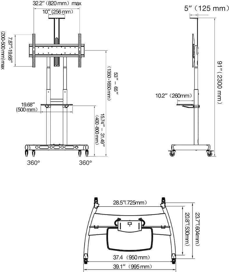 Laikiklis NB AVA1800B grindų stovas 55'' - 90''