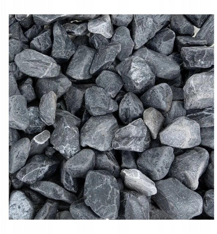 NB Minerals juodi skaldyti akmenys, 8–12 mm, akvariumo terariumui, 5kg/pak.