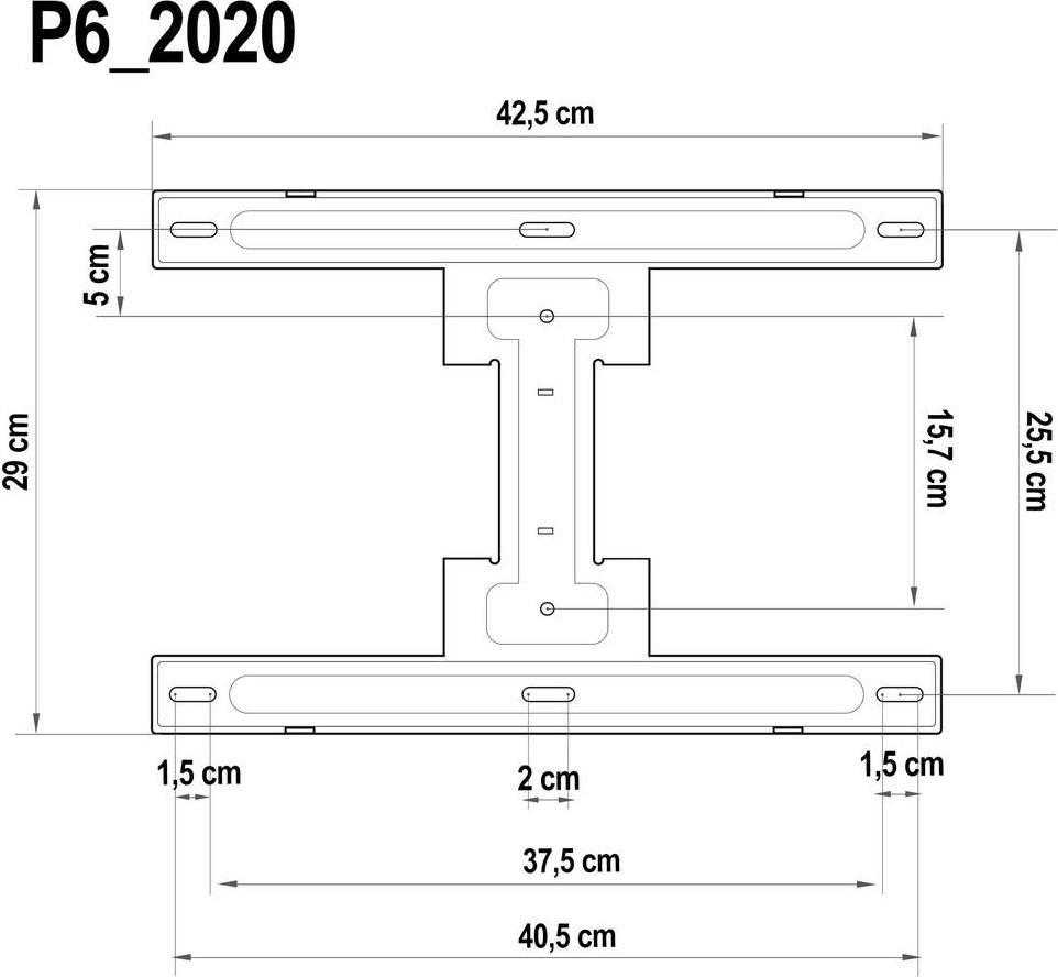 Ergosolid televizoriaus sieninis laikiklis 45–75 col., VESA iki 600 × 400 mm, 2020-P6