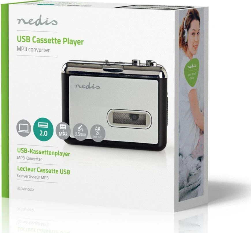 NEI Nedis ACGRU100GY MP3 / MP4 grotuvas Pilka