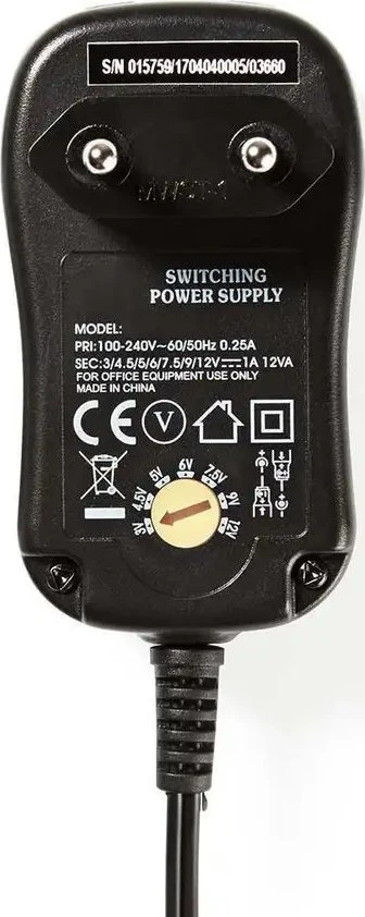 Nedis ACPA001 maitinimo adapteris/išradėjas Indoor 12 W Juodas