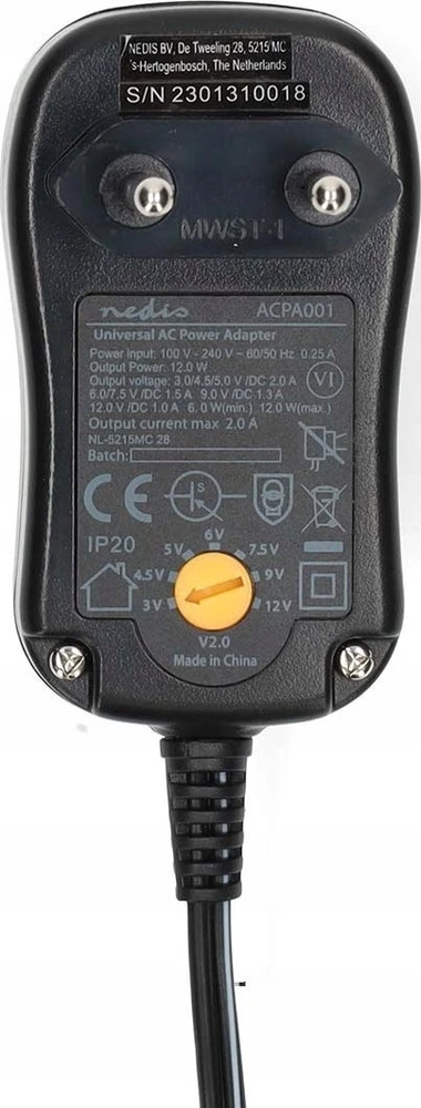 Nedis ACPA001 maitinimo adapteris/išradėjas Indoor 12 W Juodas