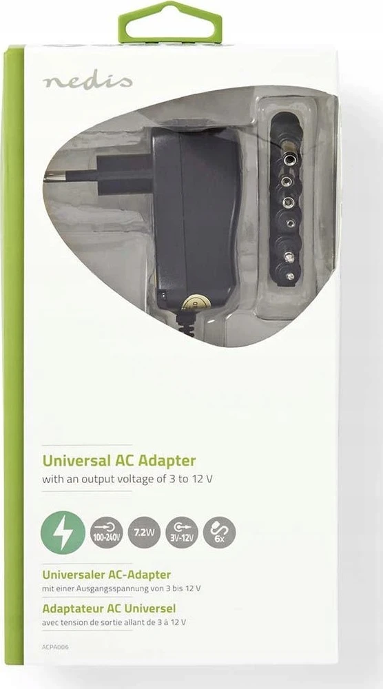 Nedis ACPA006 maitinimo adapteris/išradėjas Juoda