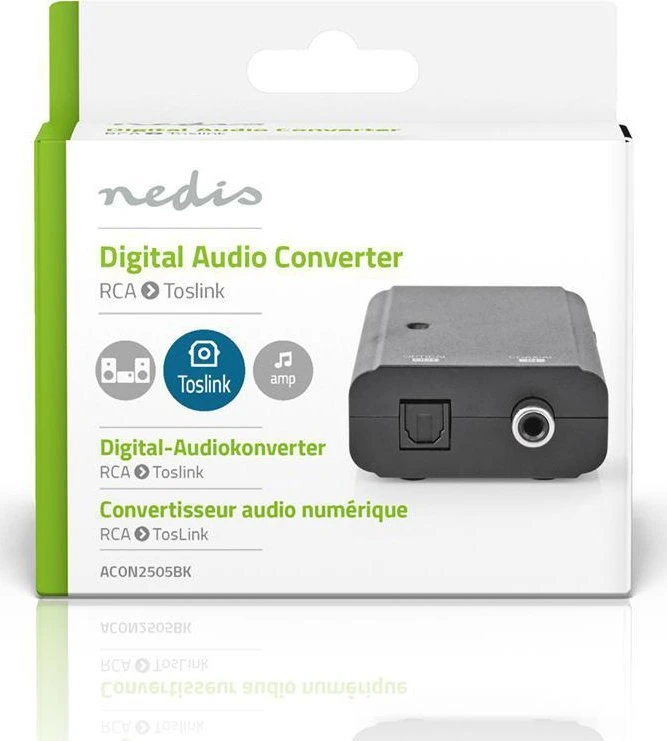 Nedis AV adapteris Nedis ACON2505BK garso failų keitiklis Juodas