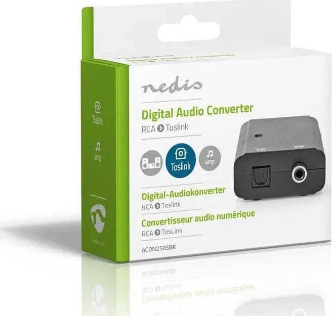 Nedis AV adapteris Nedis ACON2505BK garso failų keitiklis Juodas