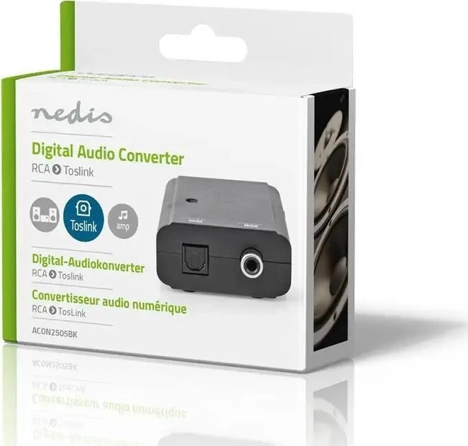 Nedis AV adapteris Nedis ACON2505BK garso failų keitiklis Juodas