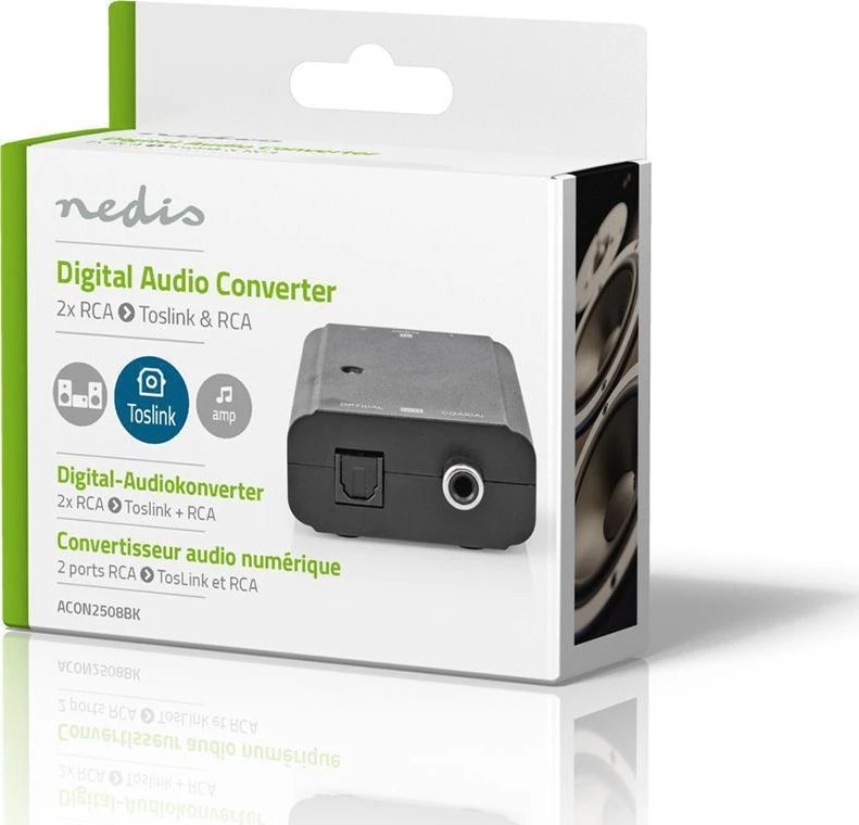 Nedis AV adapteris Nedis ACON2508BK garso failų keitiklis Juodas