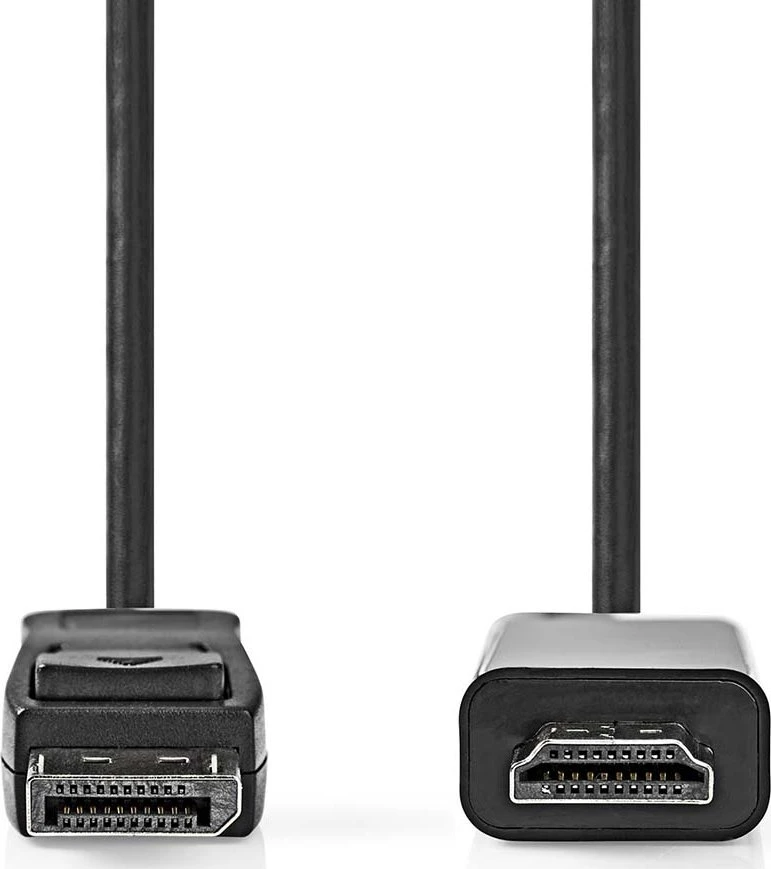 HDMI į DisplayPort laido jungtys iš arti