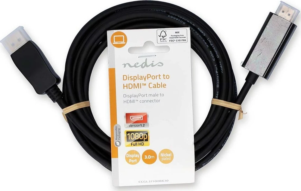 Nedis HDMI į DisplayPort laidas 3m
