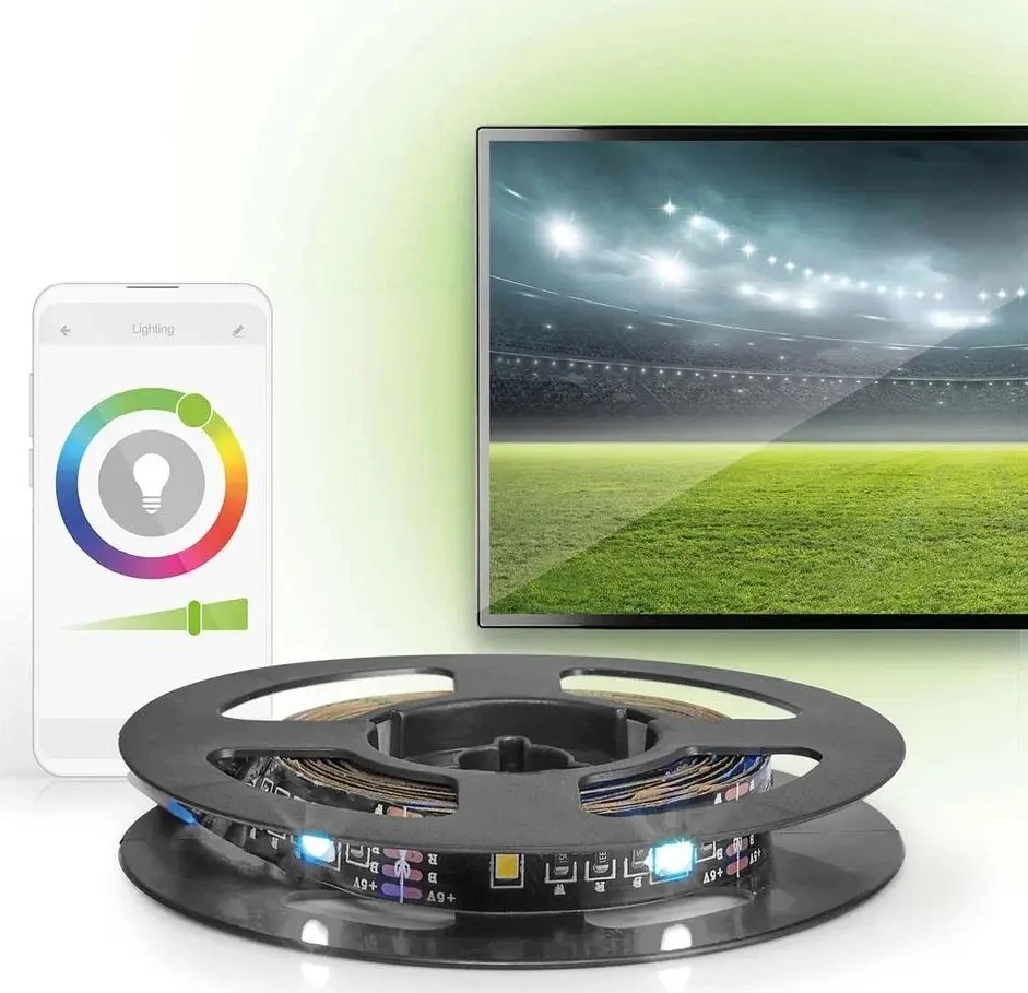 Nedis „Smartlife“ visos spalvos LED juostelė – „Bluetooth“, RGB, šiltai balta, 2000 mm, IP20, 2700K