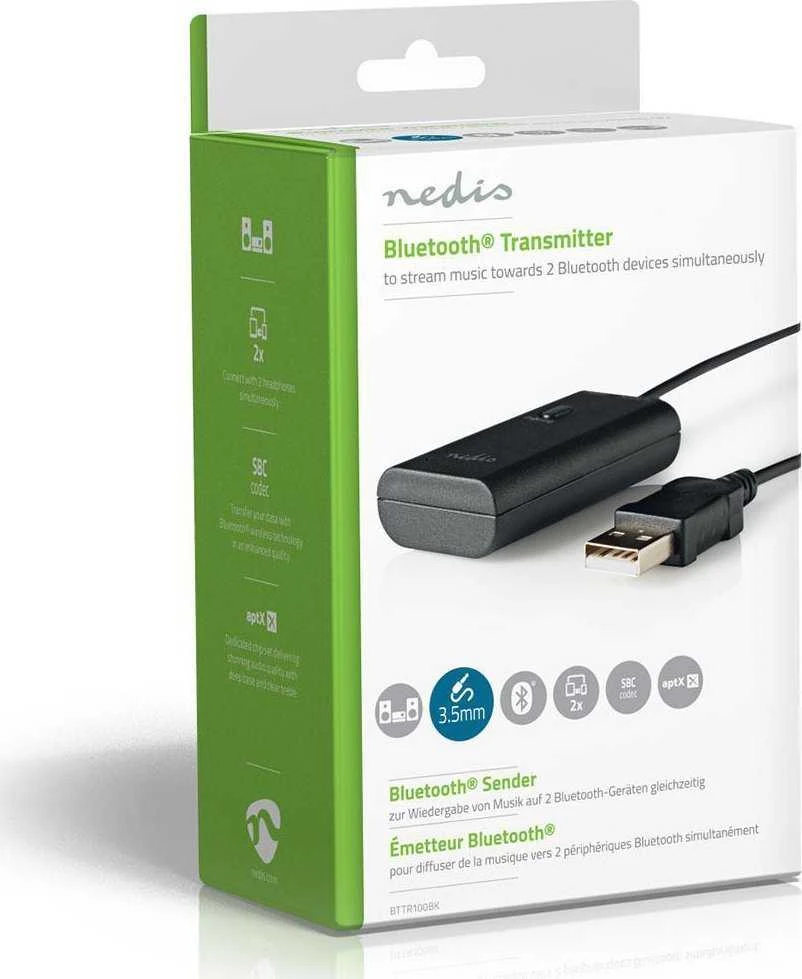 Nedis BTTR100BK AV signalo perdavimo sistema FM siųstuvas juoda