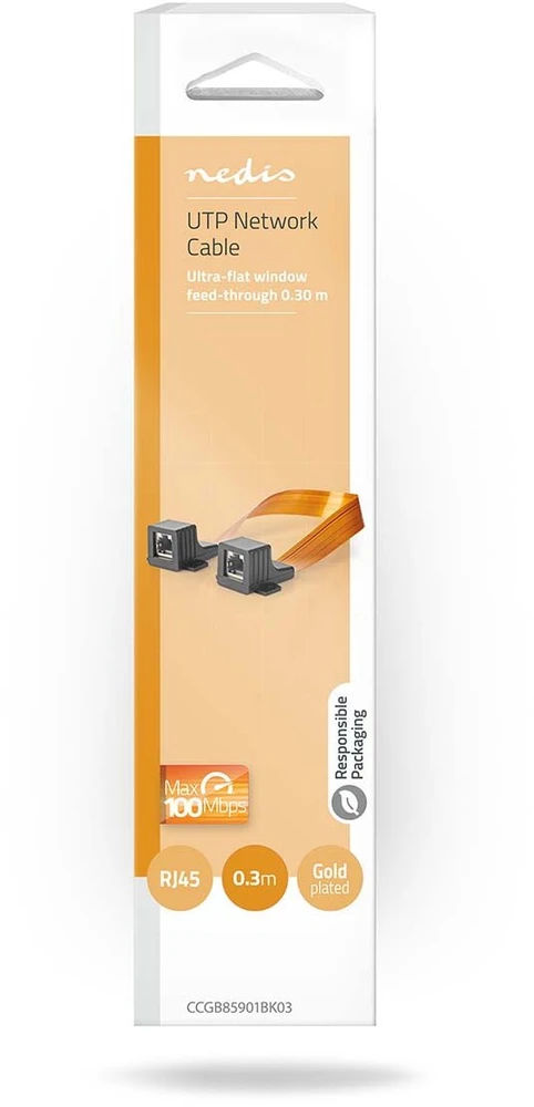 Nedis CCGB85901BK03 kabelis sieciowy Juodas, Oranžinė 0,3 m Cat5e U/UTP (UTP)