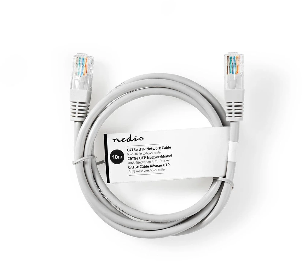 „Nedis CCGT85100GY100 Cat 5e UTP“ tinklo kabelis, RJ45 (8P8C) kištukas - RJ45 (8P8C) kištukas, 10 m