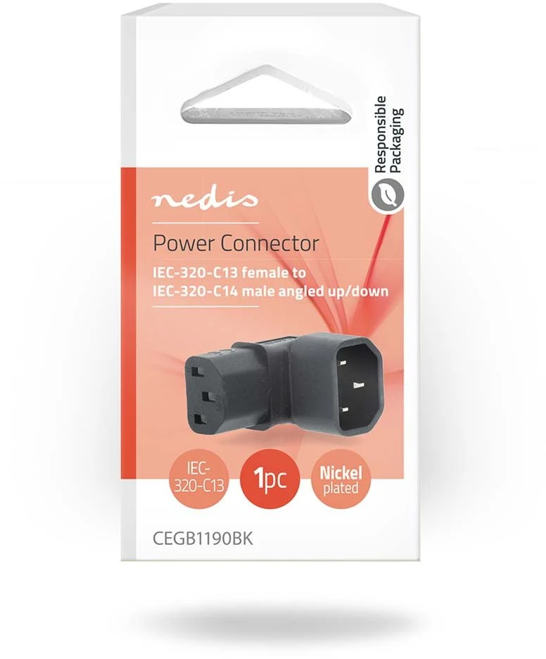 Nedis CEGB1190BK lyties keitiklis / laidas IEC-320-C13 IEC-320-C14 Juodas