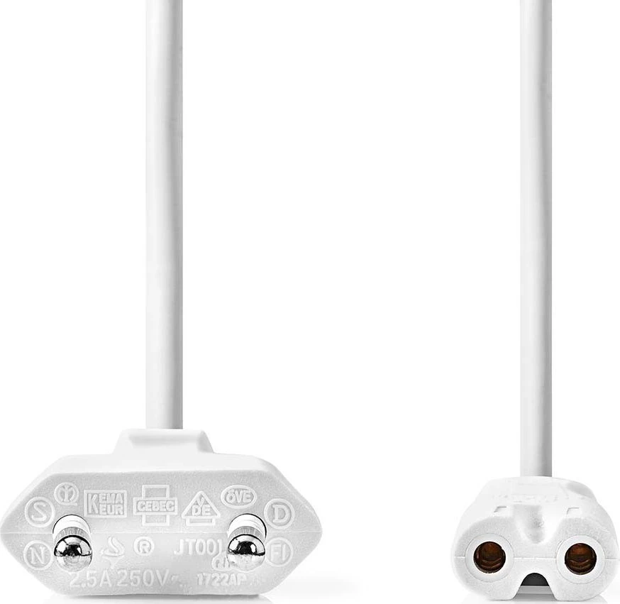 Nedis CEGL11040WT20 maitinimo laidas, baltas, 2 m, C tipo IEC 320 maitinimo kištukas