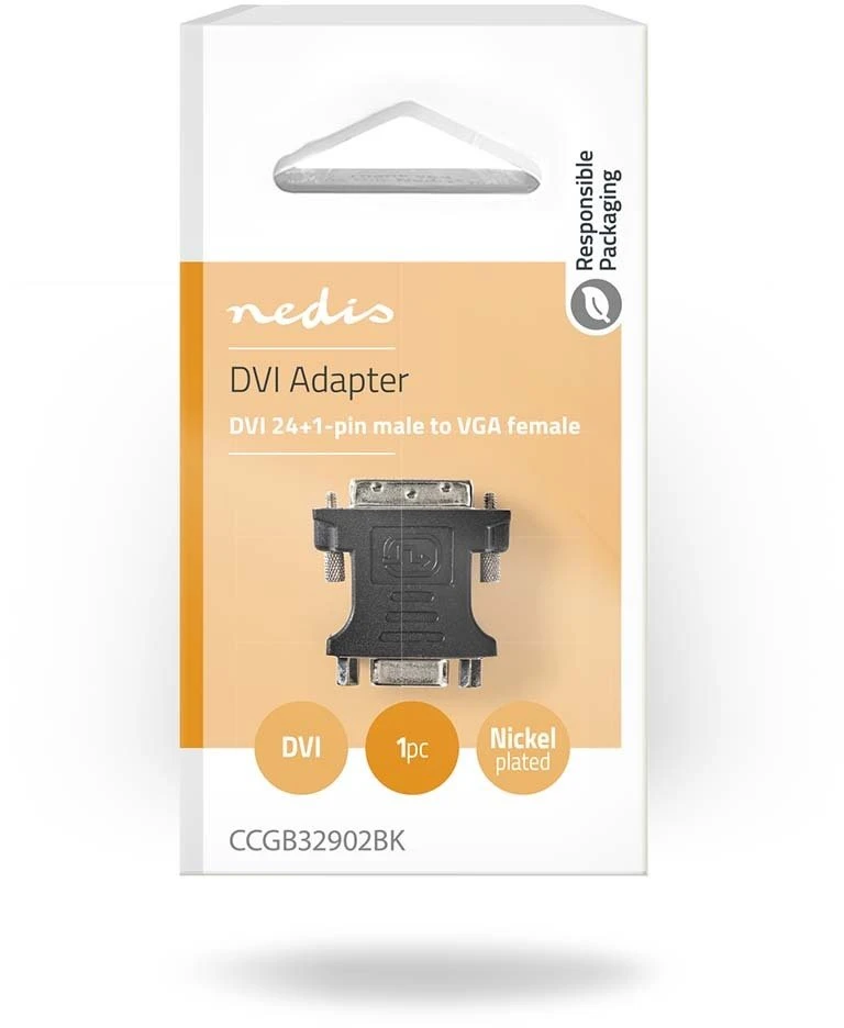 Adapteris NEDIS DVI M, VGA F, juodas CCGB32902BK