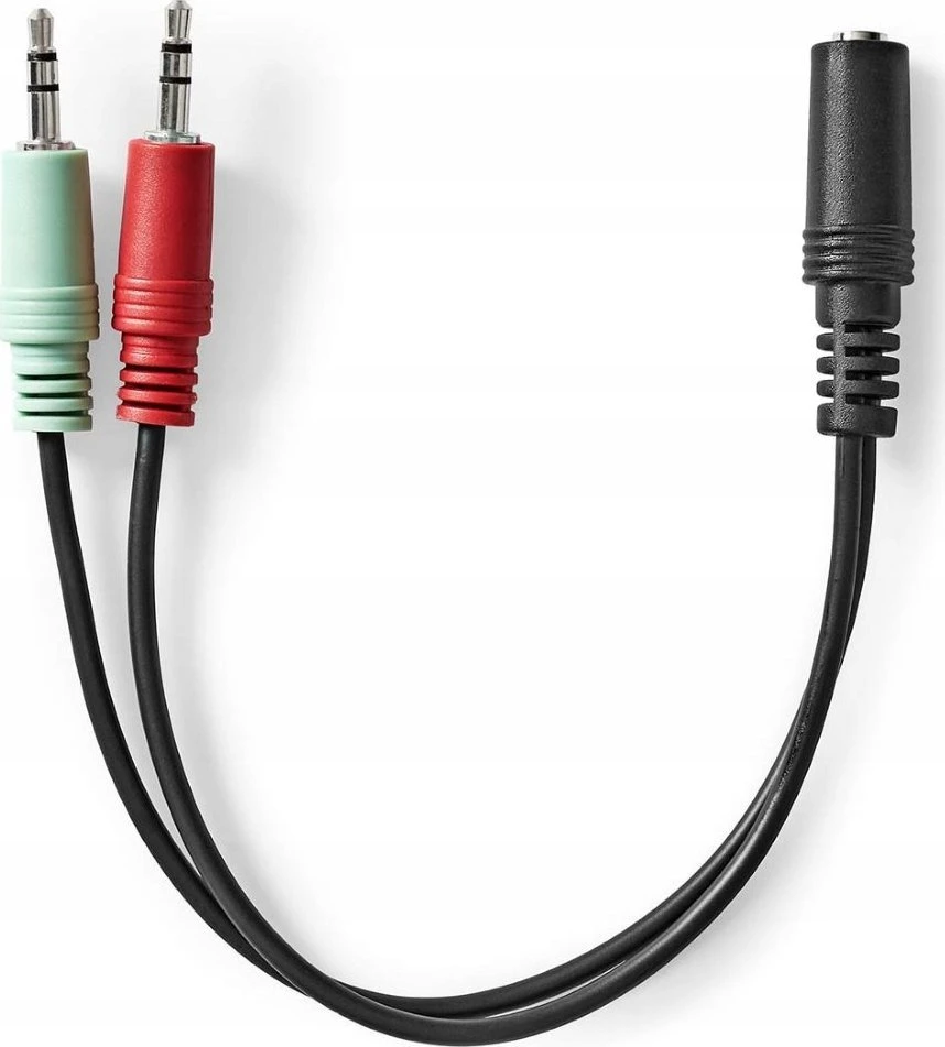 Kabelis Nedis 3.5mm na 2x 3.5mm 0,12 m Juodas (CAGB22160BK02)