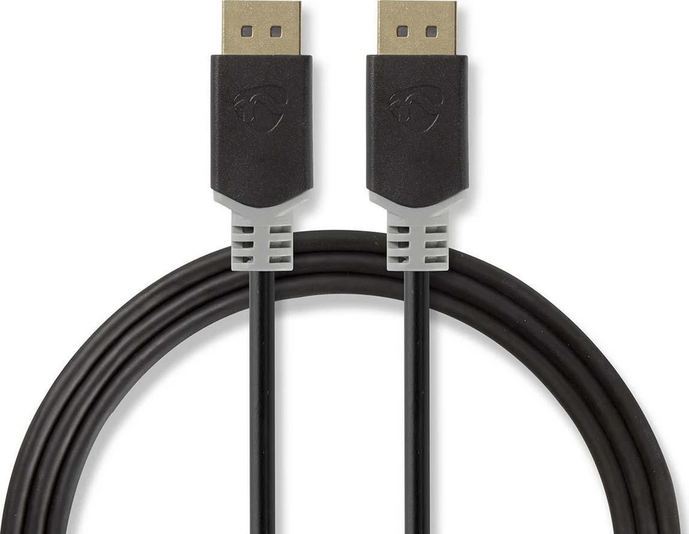 Nedis Displayport Cable | DisplayPort jungtis | DisplayPort jungtis | 8K@60Hz | Paauksuotas | 2,00m | apvalus | PVC | Antracitas / Pilka | Pakavimas su Si