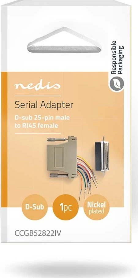 Nedis Serial adapteris D-sub 25-pin pakuotėje