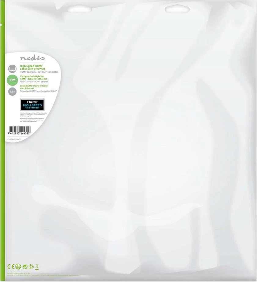 Kabelis Nedis HDMI Typu A (Standard) 7,5 m (CVGP34000BK75)