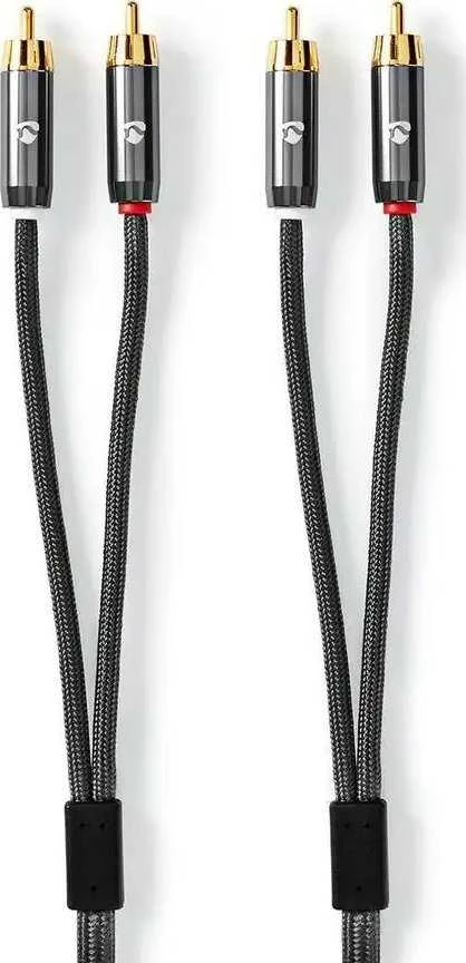 Kabelis Nedis RCA (Cinch) x2 - RCA (Cinch) x2 5m juoda (CATB24200GY50)