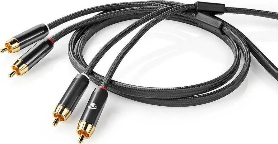 Kabelis Nedis RCA (Cinch) x2 - RCA (Cinch) x2 5m juoda (CATB24200GY50)