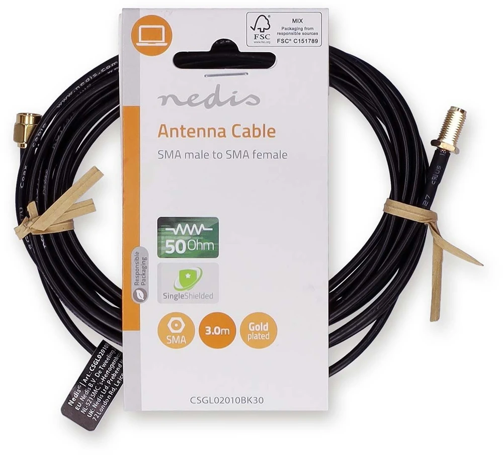 Nedis SMA antenos ilgintuvas 3m pakuotėje