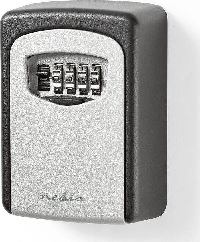 Nedis KEYCC01GY sejf Sejf ścienny Aliuminio Juodas, Sidabrinė